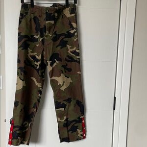 Veronica Beard Camouflage Wide Leg Pants